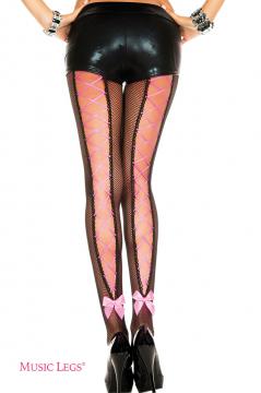 Music Legs: pantyhose with lace up back with bow. XL