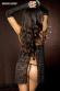 Chemise in pizzo floreale con ricami dorati.
