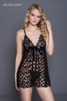 Babydoll a pois con nastro in satin.