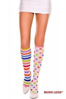 Gambaletti multicolore a righe e pois.