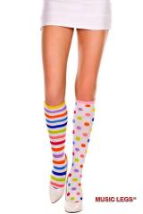 Gambaletti multicolore a righe e pois.