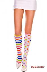 Gambaletti multicolore a righe e pois.