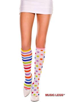 Gambaletti multicolore a righe e pois.
