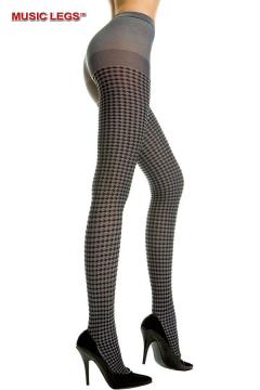 Collant con fantasia houndstooth.