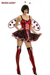 Costume coccinella 3 pezzi.