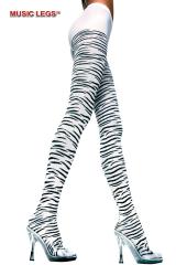 Music Legs: opaque zebra designed pantyhose.