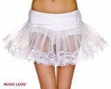 Sottogonna in microrete con bordi in pizzo. Bianco