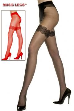 Collant con disegno slip e balze.