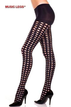 Collant nero traforato.