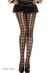 Collant nero con disegno fori velati.