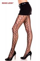 Collant velato con disegni floreali.