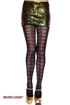 Collant con cuori traforati.