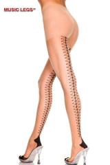 Collant con tallone cubano e finta stringatura.