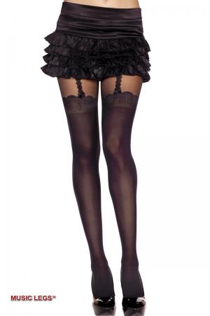 Collant effetto calze con reggicalze.