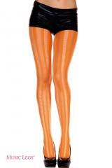 Music leg: textured vertical stripe pantyhose.