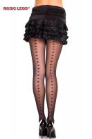 Collant velato con cuoricini.
