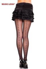 Collant velato con cuoricini.
