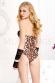 Body leopardato con frange nere.