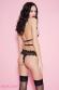 Body in pizzo con stringhe ed anelli.