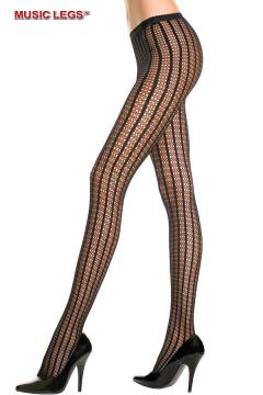 Music Legs: seamless stripes crocheted pantyhose.