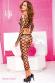 Top e leggings a rete romboidale. Nero.