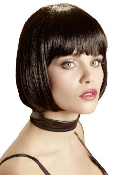 Wig in bob hairstyle with fringe