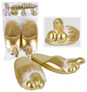 Pantofole spiritose color oro.