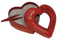 100 frasi erotiche in scatola a forma di cuore.