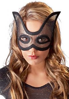 Maschera a rete con bordatura nera.