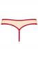 Tanga rosso con fiocco e tulle color pelle.