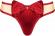 Tanga rosso con fiocco e tulle color pelle.