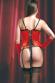 Corsetto in satin rosso/nero