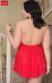 Chemise e perizoma Holly rosso. Plus Size
