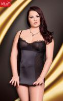Chemise in raso con nero-rigato. Taglie comode.