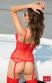 Guepiere Caroline con perizoma. Rosso