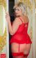 Corsetto e perizoma Margaret rosso. Plus Size