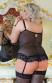 Guepiere e perizoma Estella Plus Size. Nero