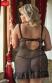 Chemise e perizoma 'Bianca' Plus Size. Nero