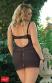 Chemise e perizoma Laura Plus Size. Nero