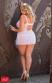 Chemise e perizoma Laura Plus Size. Bianco