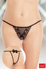 Slip aperto con strass fiocchetto.