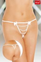 Tanga stringato con perle.
