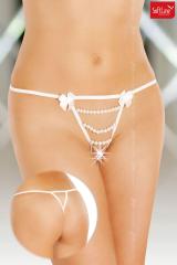 Tanga stringato con perle.