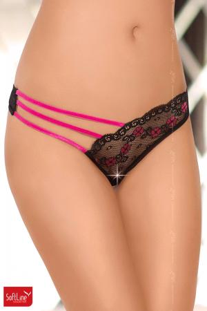 Slip con taglio asimmetrico e stringhe