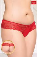Tanga con pizzo rosso e fiocchetto