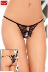 Tanga aperto con fiocchi. Nero