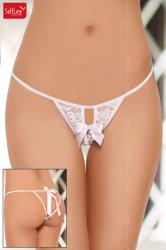 Tanga aperto con fiocchi. Bianco