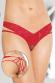 Slip in pizzo con stringhe e fiocco. Nero - Rosso