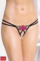 Slip aperto con rosa ricamata.