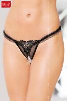 Tanga con inserto ricamato.